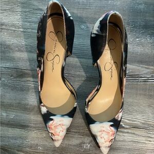 Jessica Simpson Black and Pink Heels Elegant Design